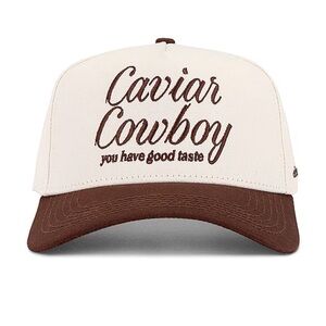 Eleven Eleven x Revolve Caviar Cowboy Cap in Beige & Brown